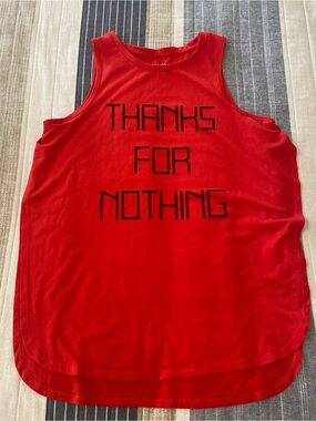 Red Graphic Tank Top - "Thanks For Nothing"